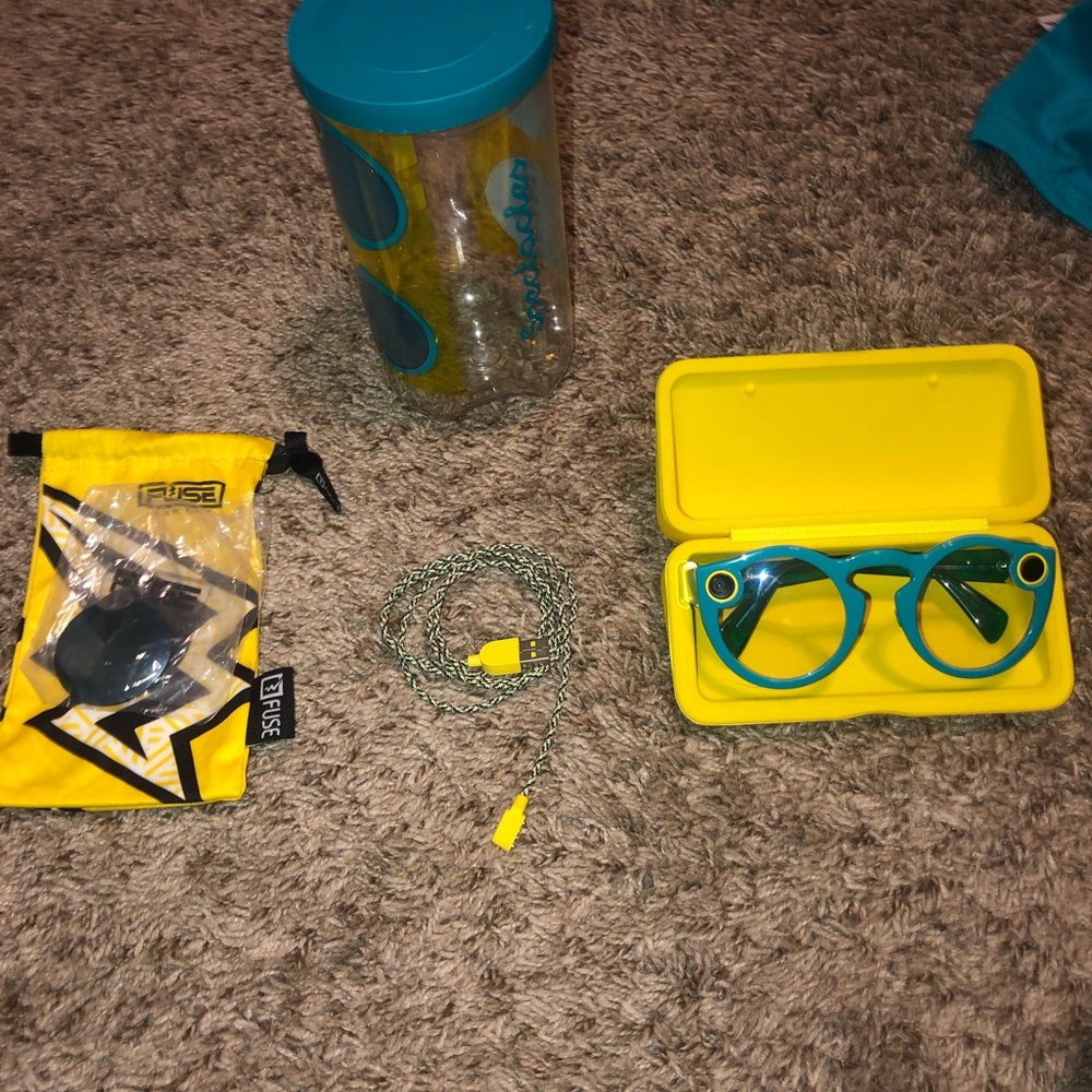 Teal Snapchat spectacles